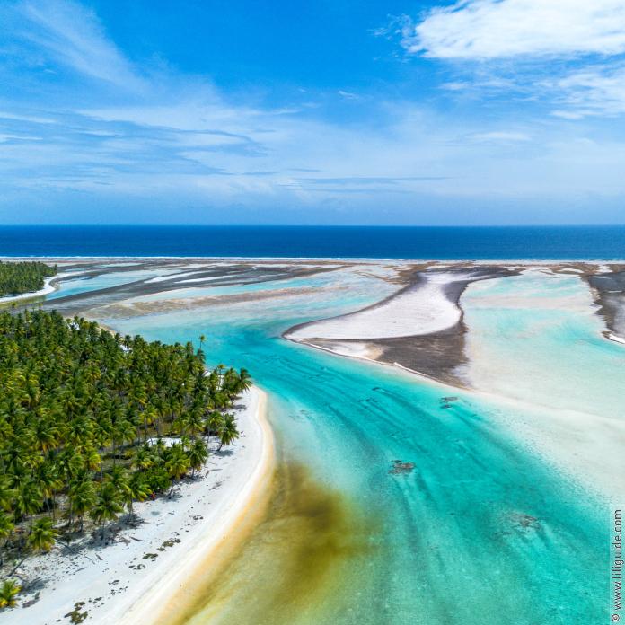 Le golden point de l'atoll d'Hao. Le golden point de l'atoll d'Hao.